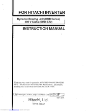 Hitachi BRD-EZ2 Instruction Manual