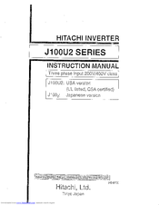 Hitachi J100U2 SERIES Instruction Manual