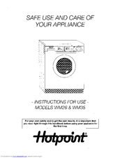 Hotpoint WM26 Instructions For Use Manual