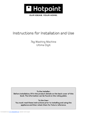 Hotpoint Ultima Digit Instructions for  and use Instructions For Installation And Use Manual