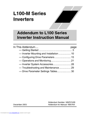 Hitachi L100-M Series Addendum Manual
