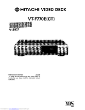 Hitachi VT-F770ECT Instruction Manual