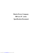 Matrix MB xxx-3U series Specification