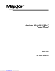 Maxtor Quickview 40 Product Manual