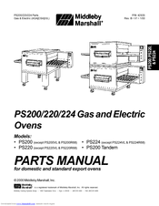 Middleby Marshall PS200 Tandem Parts Manual