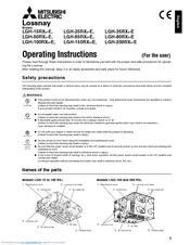 Mitsubishi Electric Lossnay LGH-100RX4-E Operating Instructions