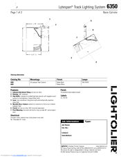 Lightolier Lytespan 6350 Specification