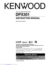 Kenwood DPX301 - DPX 301 Radio Instruction Manual