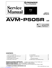 Pioneer AVM-P505R Service Manual