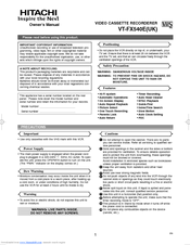 Hitachi VT-FX540EUK Owner's Manual