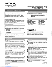 Hitachi VT-FX440EUK Owner's Manual