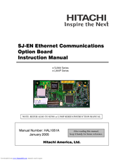 Hitachi SJ-EN Ethernet Communications Instruction Manual