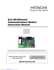 Hitachi SJ/L-EN Ethernet Communications Module Instruction Manual