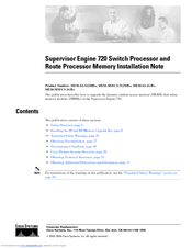 Cisco MEM-S2-512MB=  notes Installation Notes