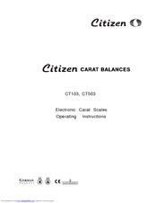 Citizen CARAT BALANCES CT503 Operating Instructions Manual