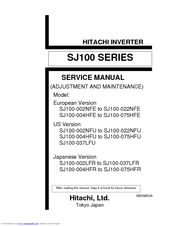Hitachi SJ100-075HFR Service Manual