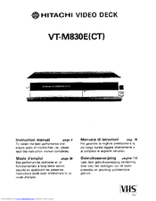 Hitachi VT-M830ECT Instruction Manual