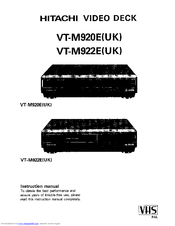 Hitachi VT-M922EUK Instruction Manual