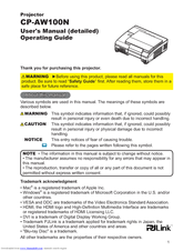 Hitachi Innovate CP-AW100N User Manual