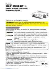 Hitachi ED-D11N User Manual