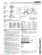 Lightolier Calculite C3MRW Specification