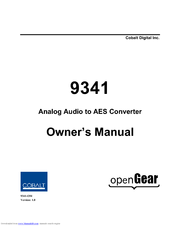 Cobalt Digital Inc openGear 9341 Owner's Manual