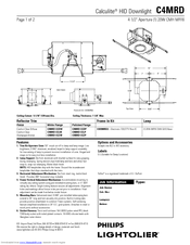 Lightolier Calculite C4MRD CCDW Specification
