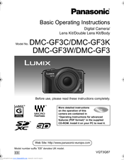 Panasonic DMC-GF3XK Basic Operating Instructions Manual