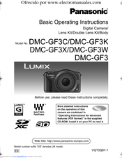 Panasonic DMC-GF3XW Basic Operating Instructions Manual