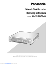 Panasonic WJ-ND300A/10000V Operating Instructions Manual