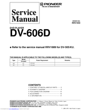 Pioneer DV-606D Service Manual