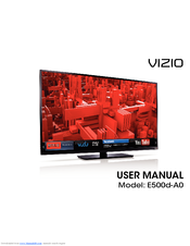 Vizio E500d-A0 User Manual