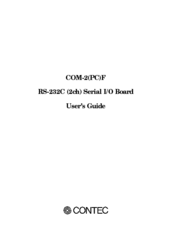 Contec COM-2(PC)F User Manual