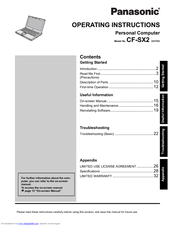 Panasonic CF-SX2 SERIES Operating Instructions Manual