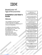 IBM BladeCenter HT 8740 Installation And User Manual