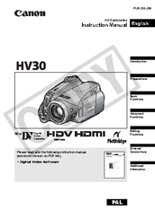 Canon HV30E Instruction Manual