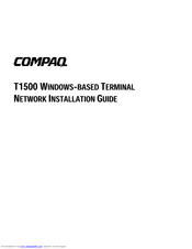 Compaq T1500 - Windows-based Terminals - 72 MB RAM Installation Manual