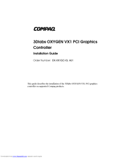 Compaq 3Dlabs OXYGEN VX1 Installation Manual