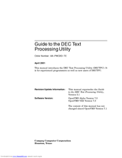 Compaq DEC Text Processing Utility Manual