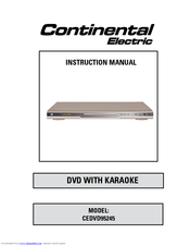 Continental Electric CEDVD95245 Instruction Manual