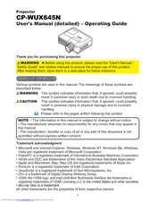 Hitachi CP-WUX645N Operating Manual