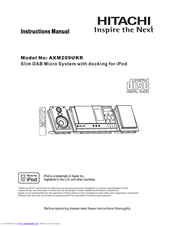 Hitachi AXM209UKR Instruction Manual