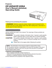 Hitachi CP-X264 and User's Manual And Operating Manual