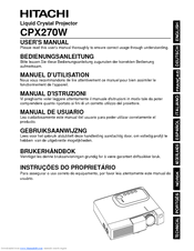 Hitachi CP-X270W User Manual