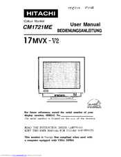 Hitachi CM1721ME User Manual