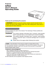 Hitachi CP-X3 User's Manual And Operating Manual