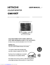 Hitachi CM610ET User Manual