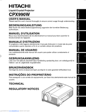 Hitachi CP-X990W User Manual