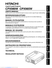Hitachi CP-X980 User Manual