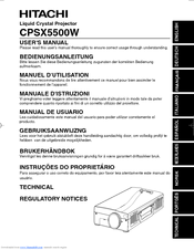 Hitachi CP-SX5500W User Manual